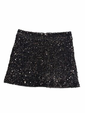 Altar'd State Black Sequin Mini Skirt Party Holiday Sparkle Size M